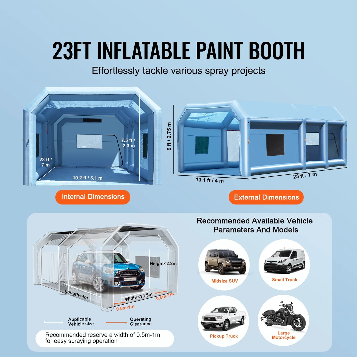 SucceBuy Inflatable Paint Booth Portable Spray Booth