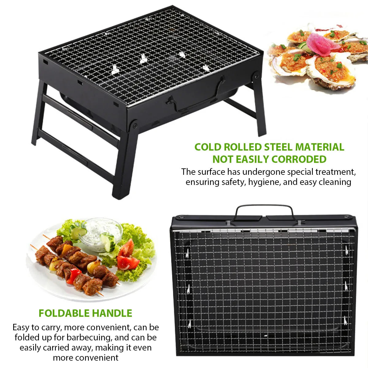 Portable Charcoal BBQ Grill Stainless Steel Mini Tool Kit