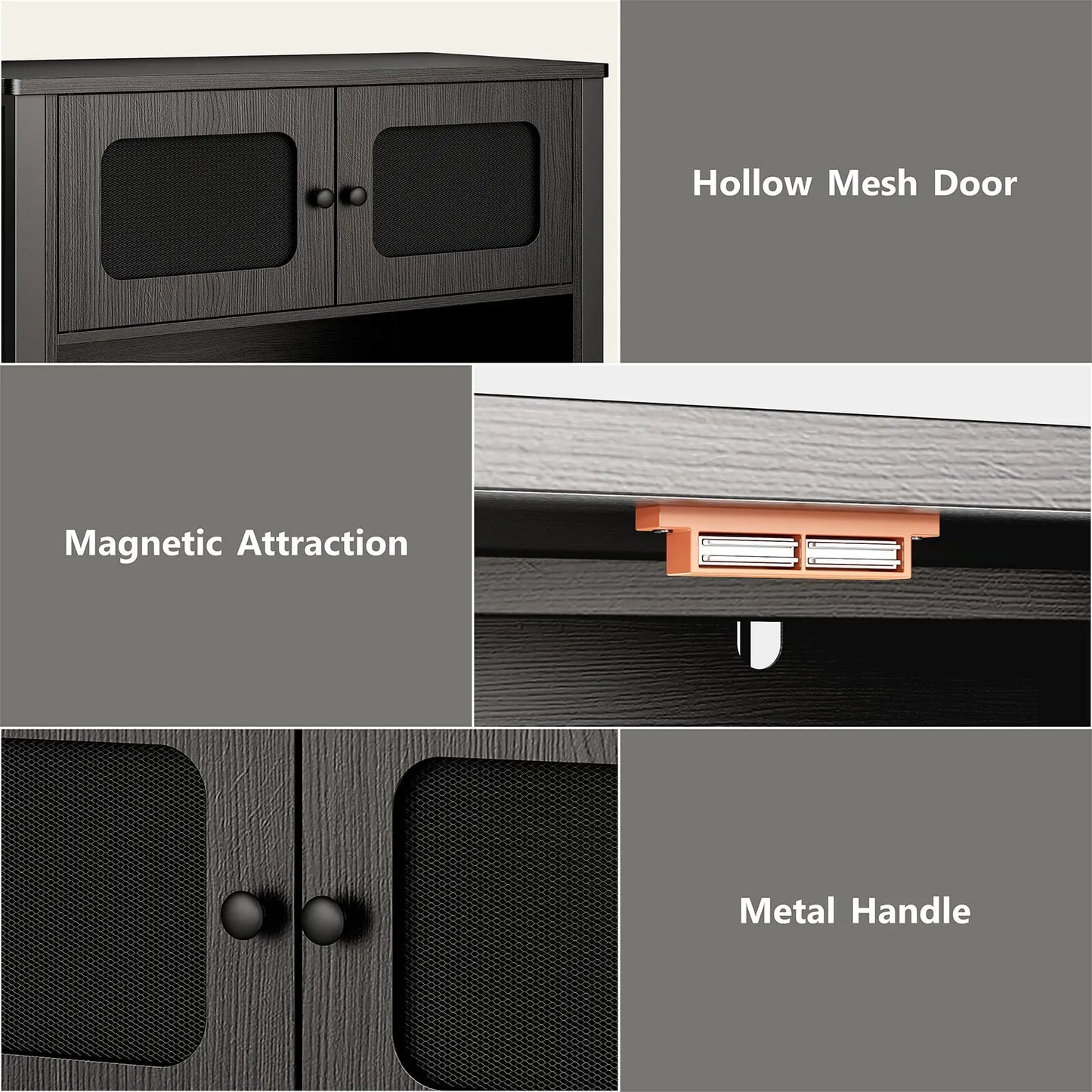 Aquarium Stand with Cabinet Storage for 40 to 50 Gallon Fish Tanks and Reptile Tanks Adjustable Feet and Anti-Tilt Device