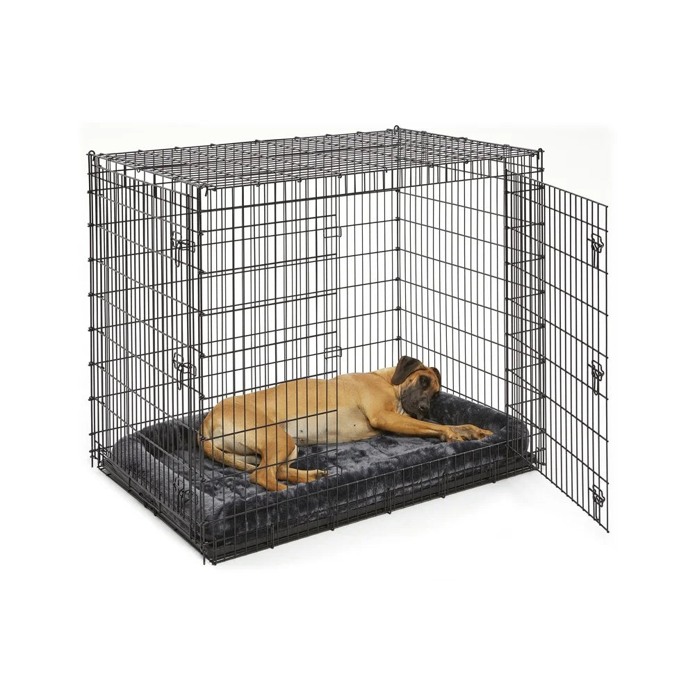 QuietTime Bolstered Dog Bed for XL Dogs Cushioned Polyester Base Comfortable Plush Pet Bedding Soft Resting Place 54 Inch Crate Fit
