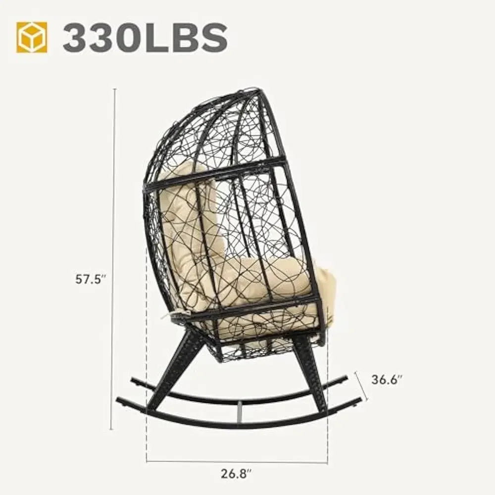 Wicker Rocking Egg Chair Rattan Indoor Outdoor Lounger Patio