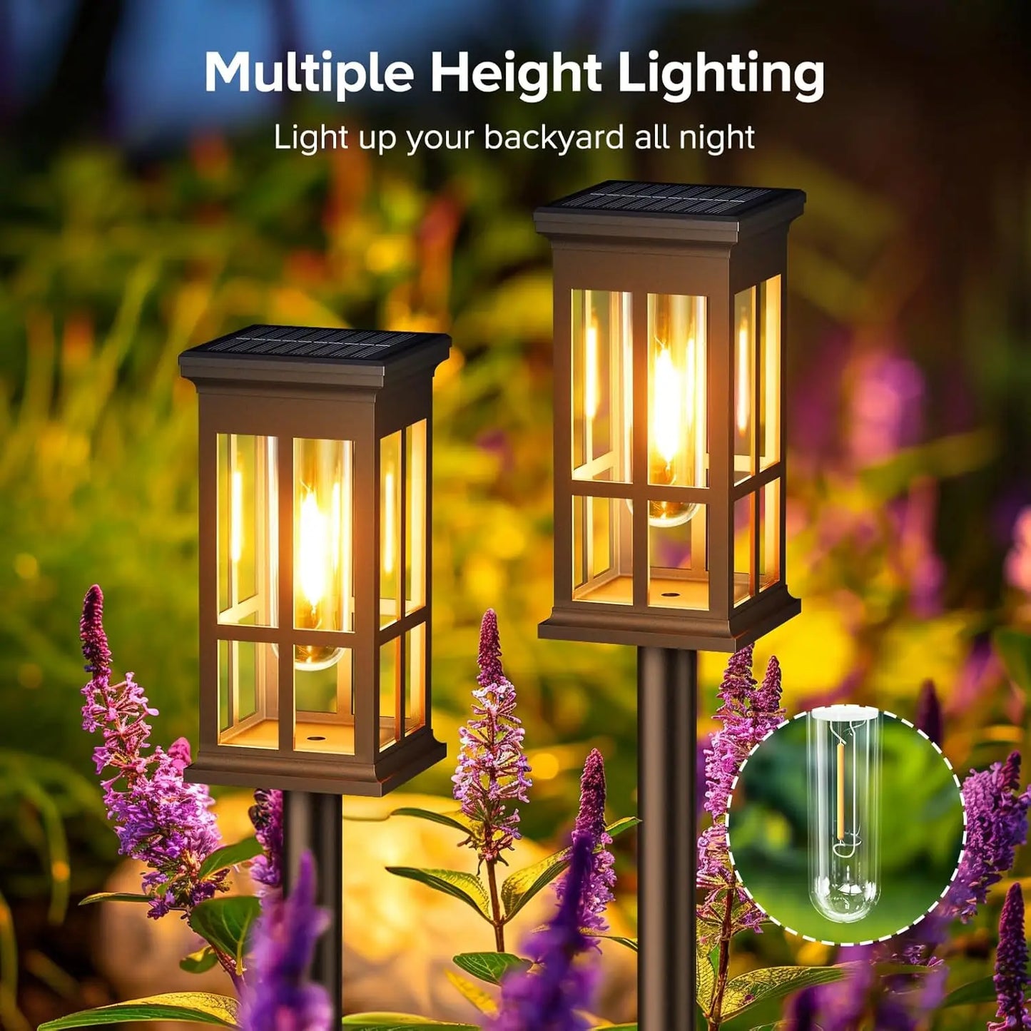 2 6 8 Pack Solar Pathway Lights Super Bright Outdoor Patio