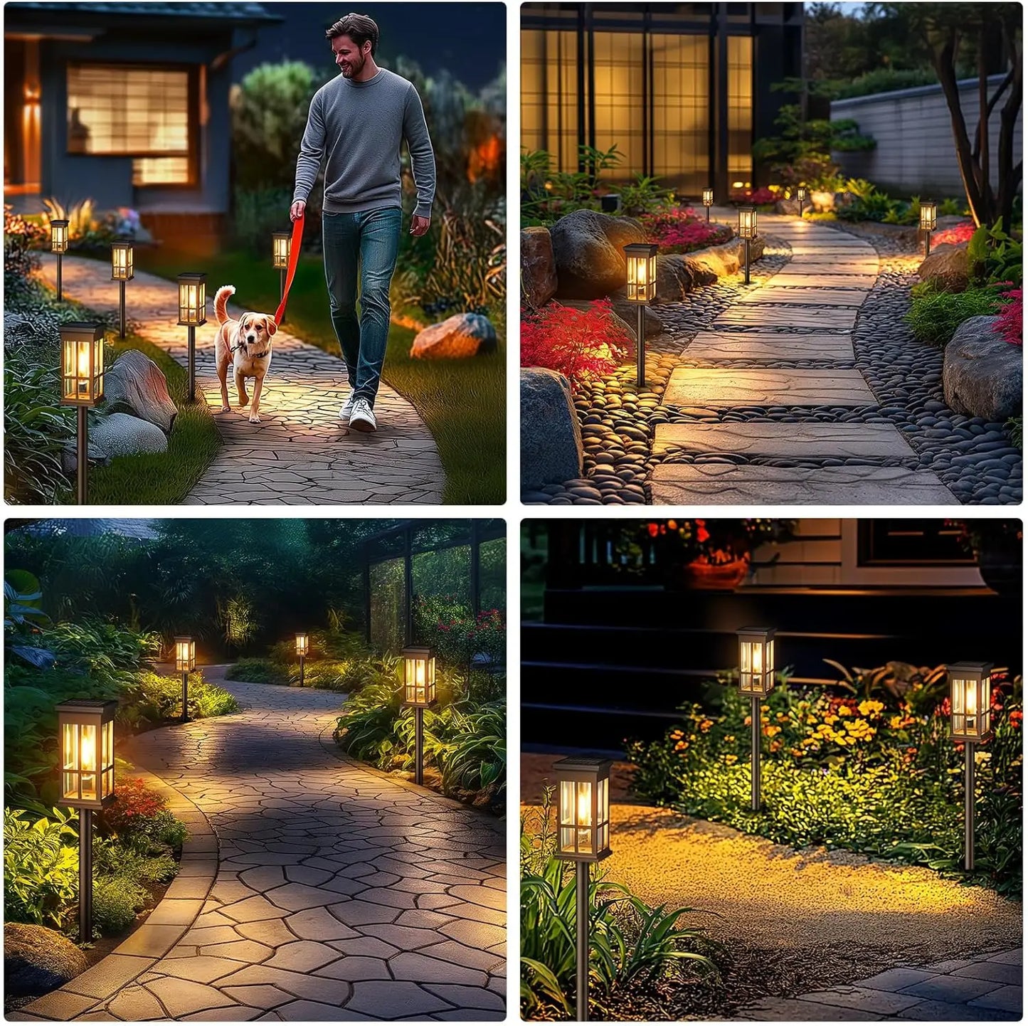 2 6 8 Pack Solar Pathway Lights Super Bright Outdoor Patio