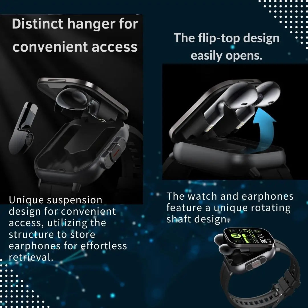 D8 2 In 1 Smartwatch And Earbuds NFC Music Control Sleep Monitor Fitness Tracker For iPhone And Android