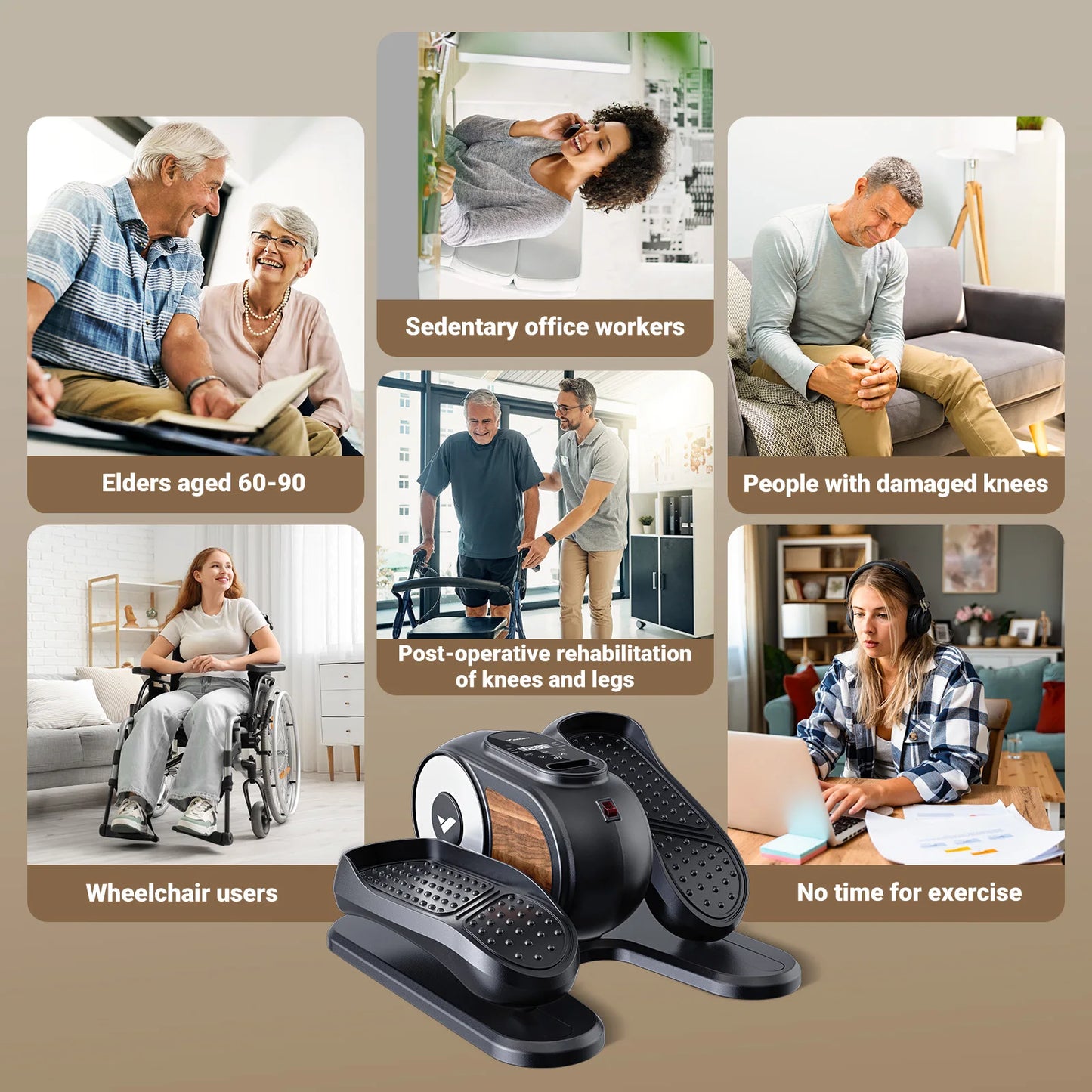 Merach Under Desk Elliptical Pedal Exerciser For Seniors