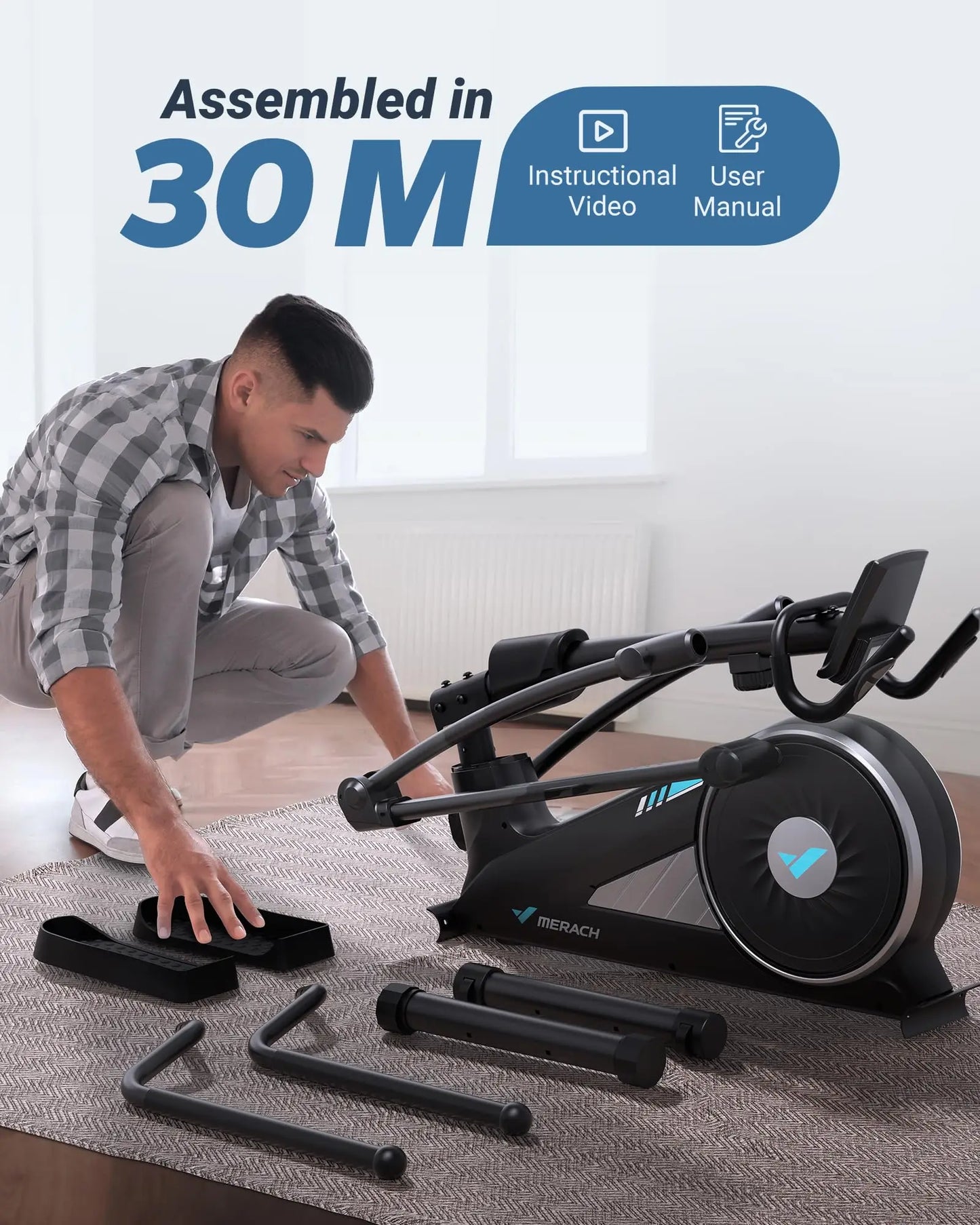Merach Elliptical Magnetic Drive 16 Resistance App Plus