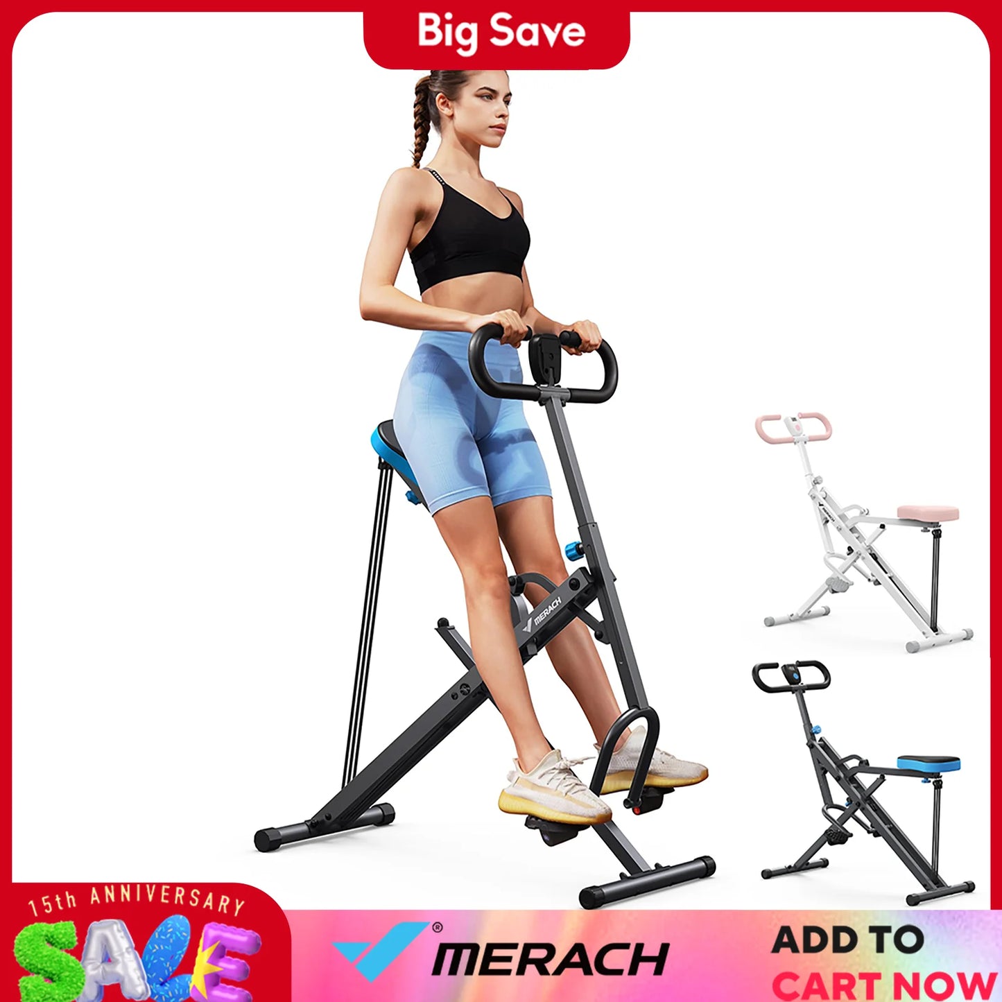 Merach 2in1 Squat Rowing Machine Foldable Home Gym