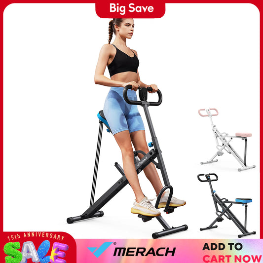 Merach 2in1 Squat Rowing Machine Foldable Home Gym