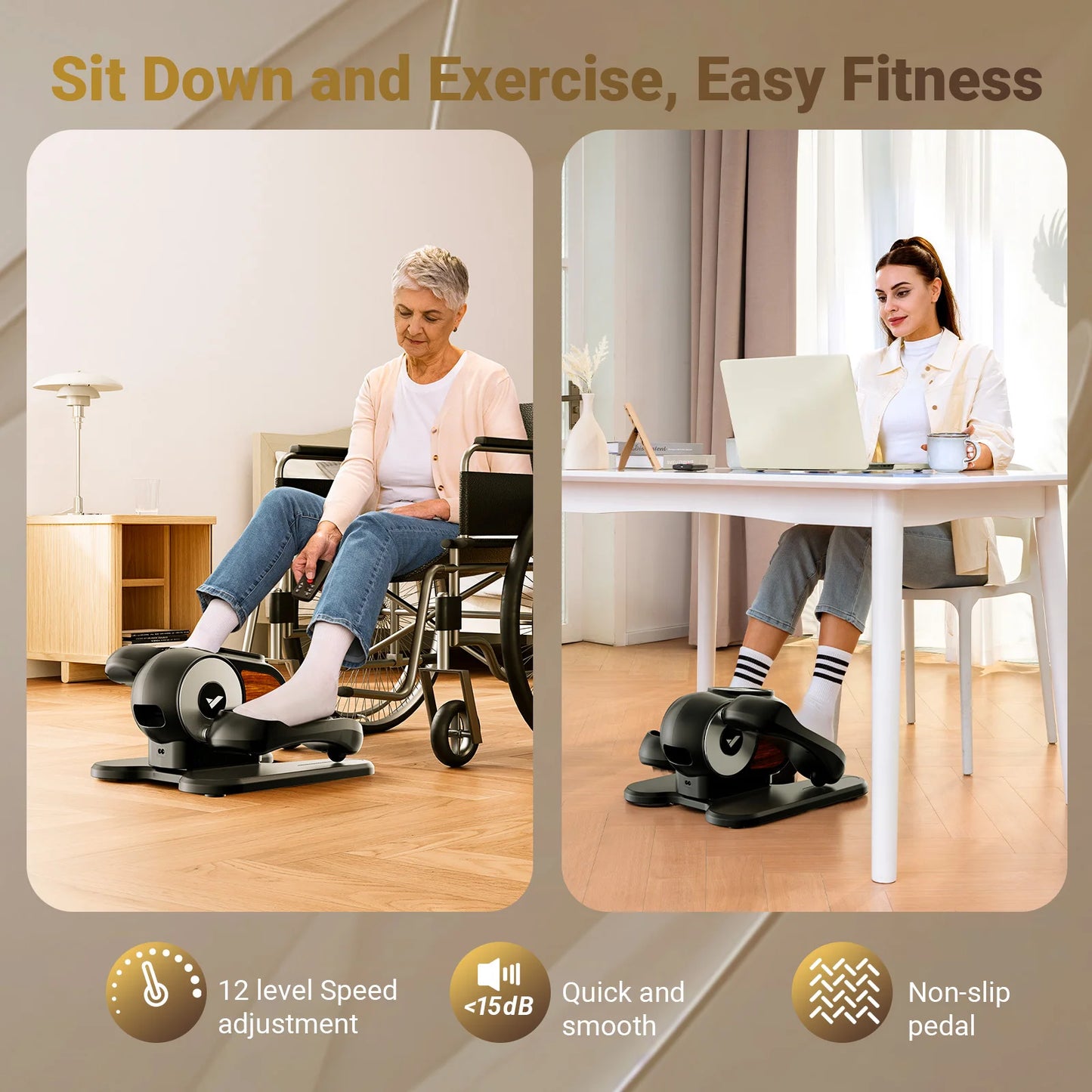 Merach Under Desk Elliptical Pedal Exerciser For Seniors