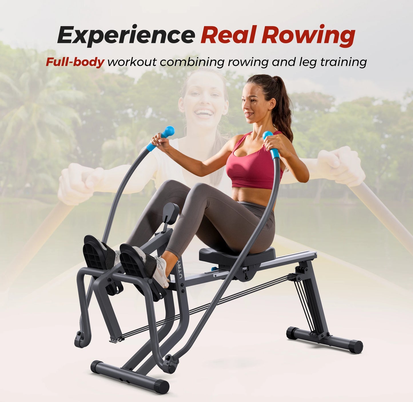 UTRYUP Rowing Machine Space Saving Ergonomic Seat Home Gym