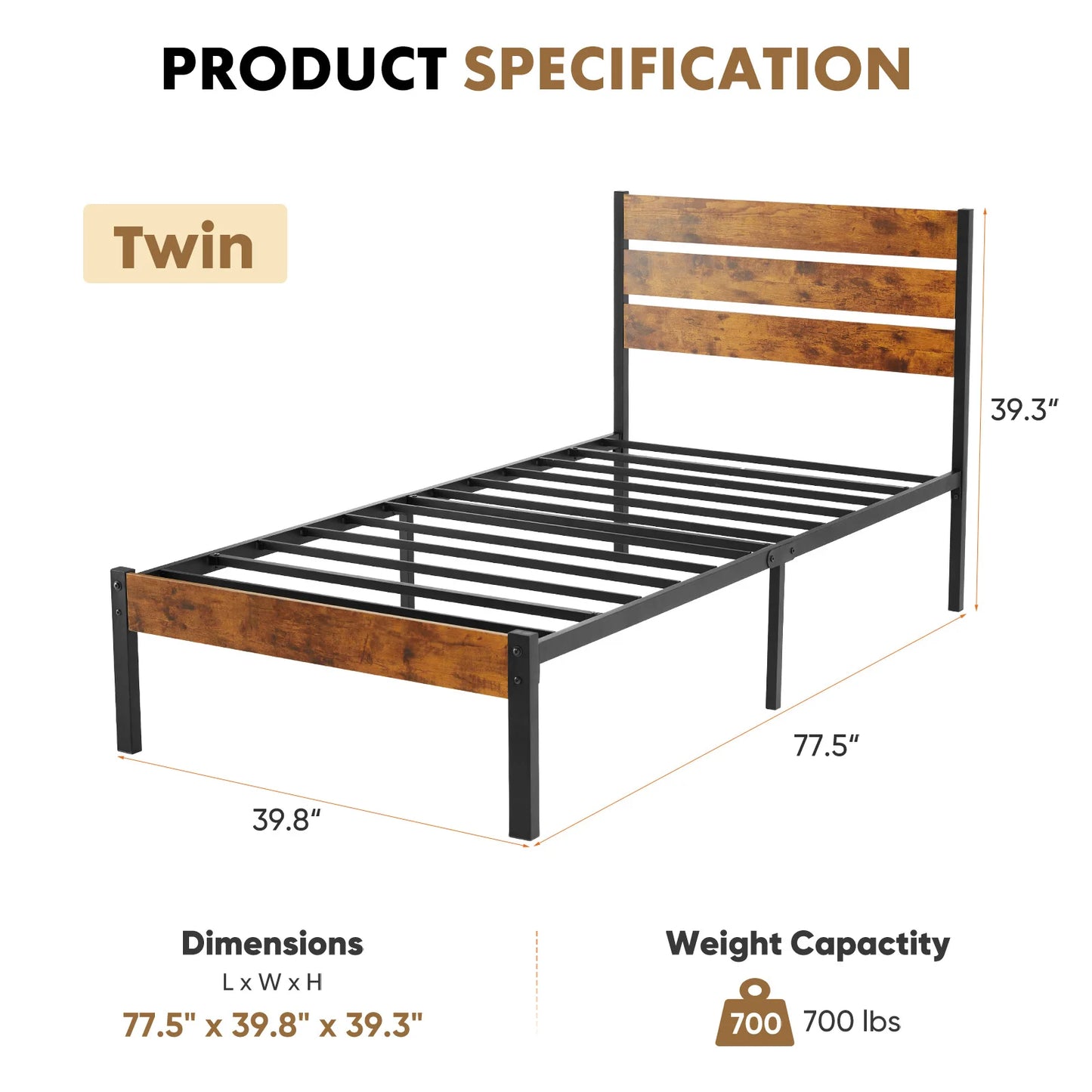 Queen Size Platform Bed Frame With Headboard And Footboard