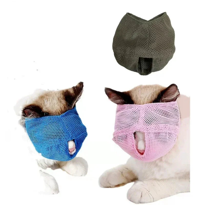 Pet Anti Biting Chewing Guard Mask Cat Muzzle Colorful Breathable Grooming Supplies