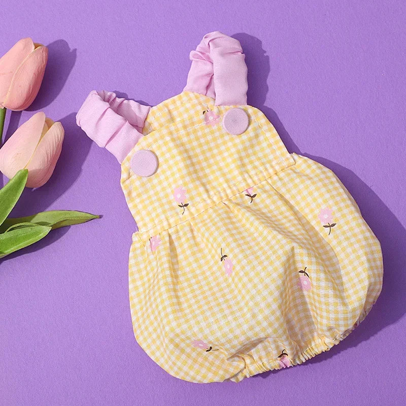 Summer Dogs Clothes Small Chihuahua Vest Flower Skirt Dogs Plaid For Clothing Dog Small Dress Suspender Cute Print Pet Dresses