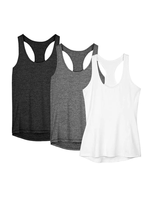 3 Pcs Women Sport Tank Tops Loose Yoga Tops Quick Dry