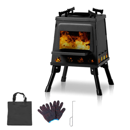 Compact 27x27x34cm Wooden Camping Stove Lightweight Portable Outdoor Cooking Gear
