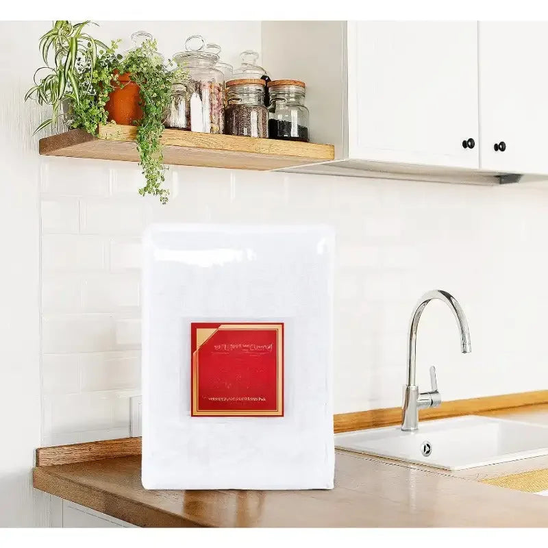 [12 Pack Flour Sack Tea Towels, 28" x 28" Ring Spun Cotton Dish Cloths - Machine Washable - for Cleaning & Drying - White