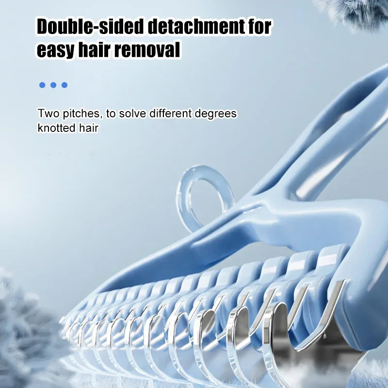 Pet Comb Knot Shedding Tools Double Sided Grooming Brush for Cat and Dog Fur Removal