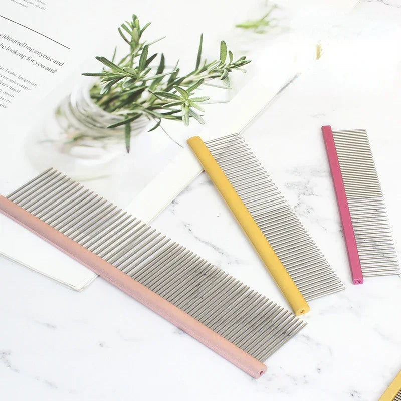 Stainless Steel Pet Grooming Comb Professional Dog Trimmer Light Aluminum Brush for Puppies