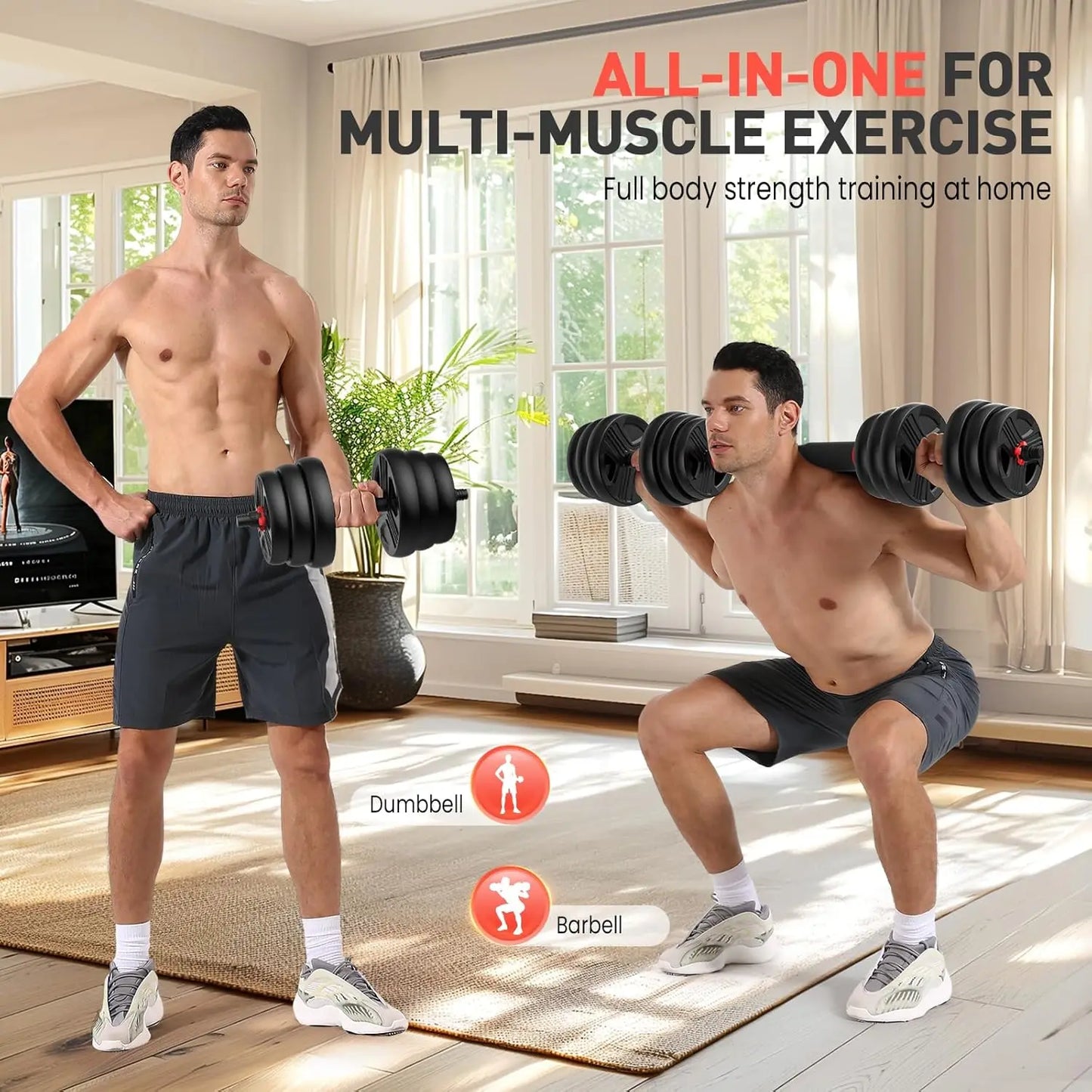 Adjustable Dumbbells 30 40 80 Lbs 3 In 1 Kettlebell Barbell