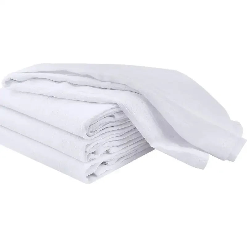 [12 Pack Flour Sack Tea Towels, 28" x 28" Ring Spun Cotton Dish Cloths - Machine Washable - for Cleaning & Drying - White