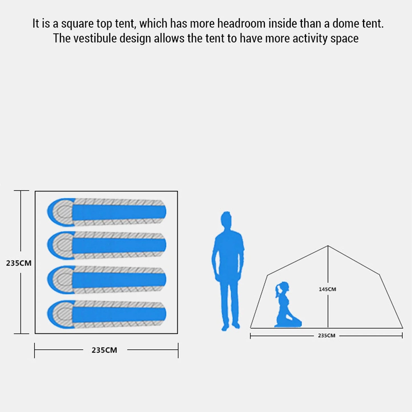 Outdoor Automatic Quick Open Waterproof Tent 3 To 4 Person