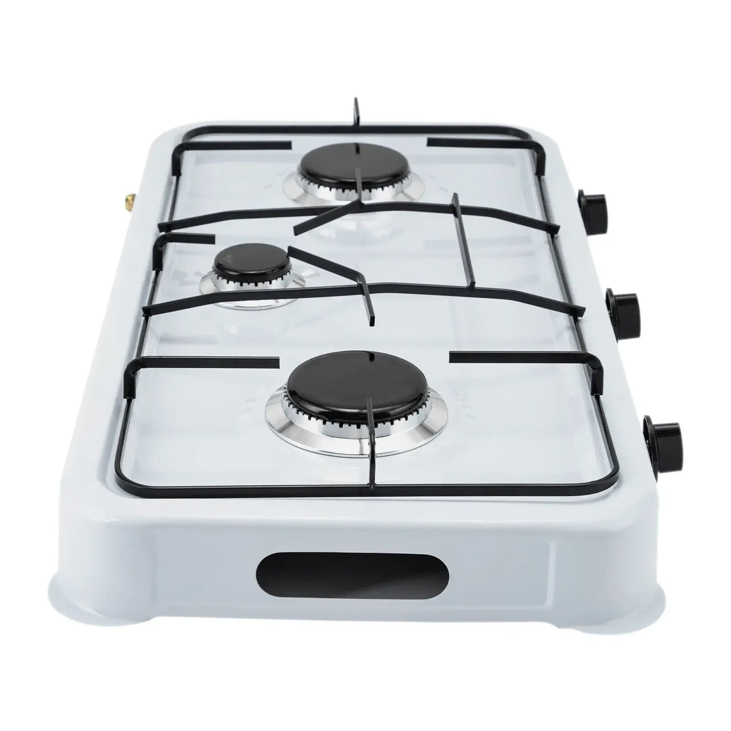White Built In 3 Burner Gas Cooktop Cast Aluminum With Hose