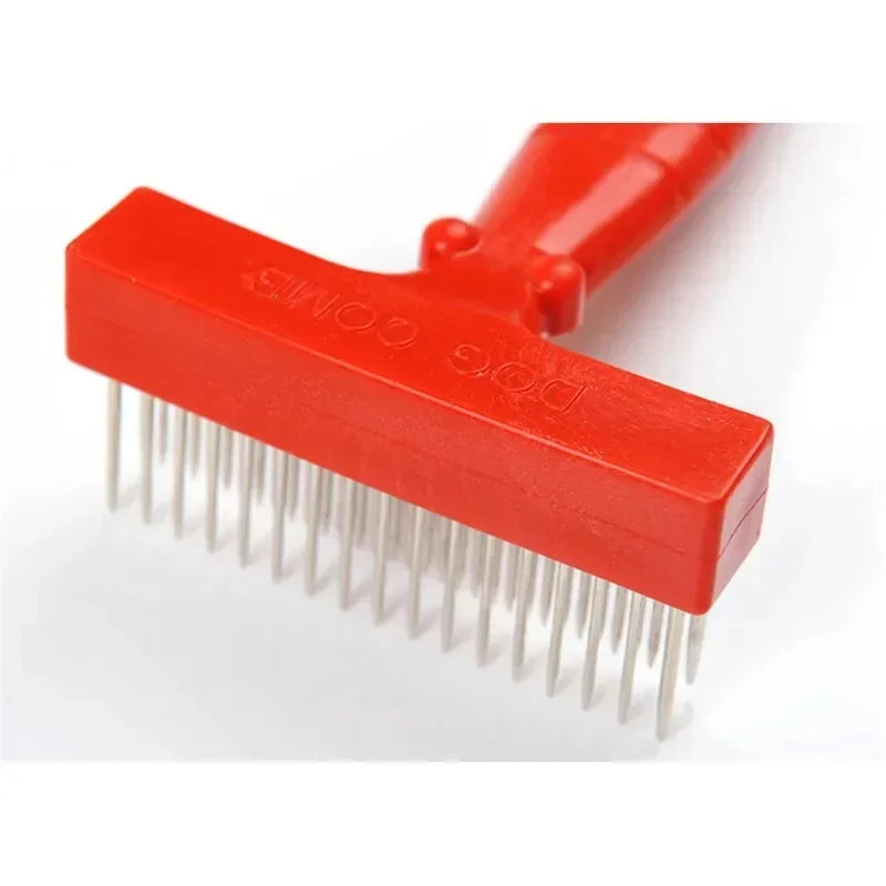 Pet Cat Dog Grooming Rake Brush Stainless Steel Double Row Undercoat Comb Durable Pins