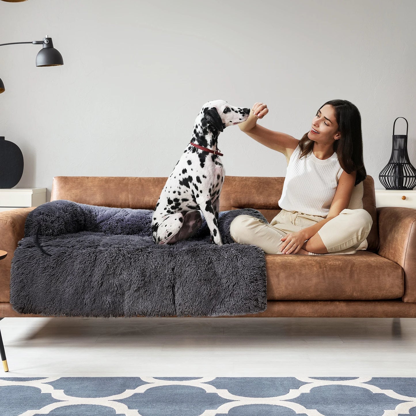 Pet Dog Bed Couch Sofa for Large Dogs Waterproof Washable Cushion Blanket in Three Colors