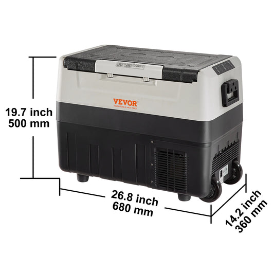 VEVOR Portable Foldable Handle Car Refrigerator 35L 45L 55L Compressor Freezer for Camping Picnics Travel