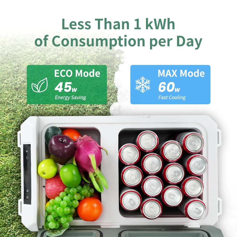 Alpicool QX Portable Refrigerator 25L 30L 40L 12V 24V DC 100-240V AC Fridge Freezer Dual Zone Compressor Cooler for Camping