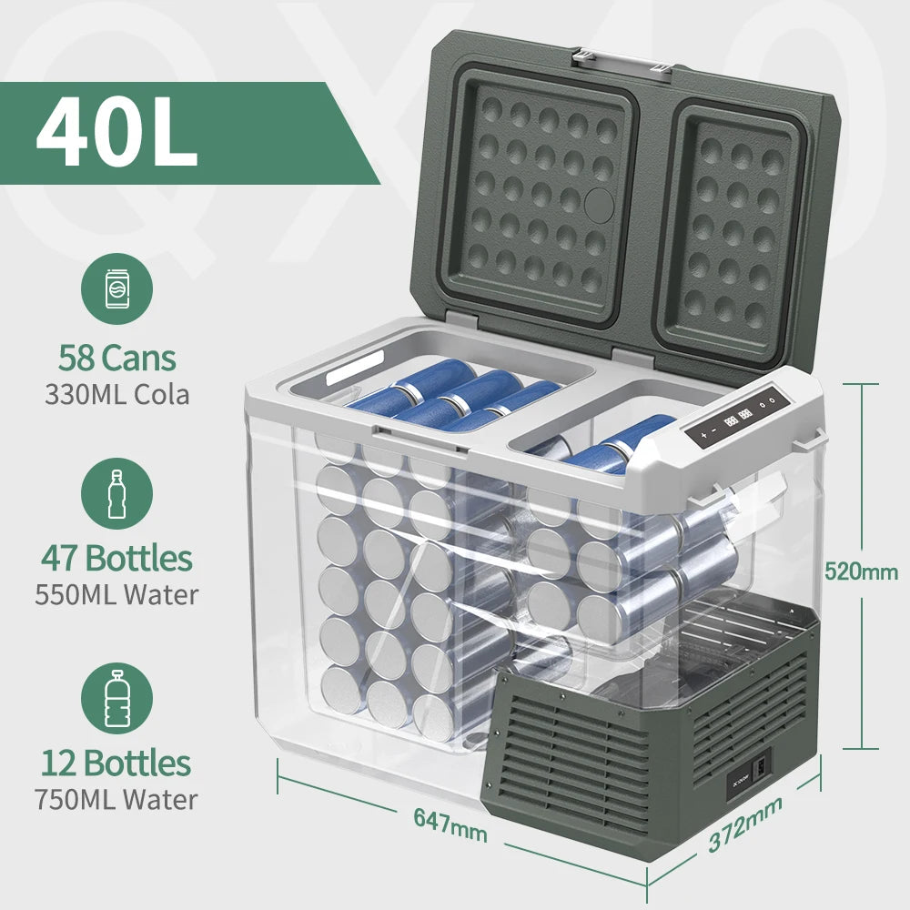 Alpicool QX Portable Refrigerator 25L 30L 40L 12V 24V DC 100-240V AC Fridge Freezer Dual Zone Compressor Cooler for Camping