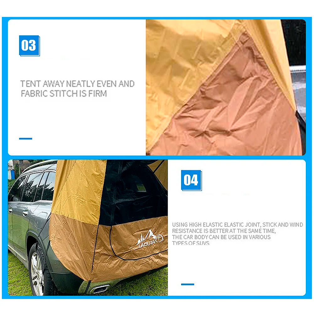 Car Trunk Tent Tailgate Shade Awning Rainproof Camping Tent