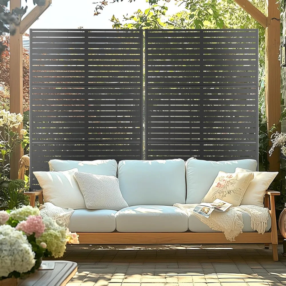 Metal Privacy Screen With Stand 72 Inch 47 Inch Freestanding