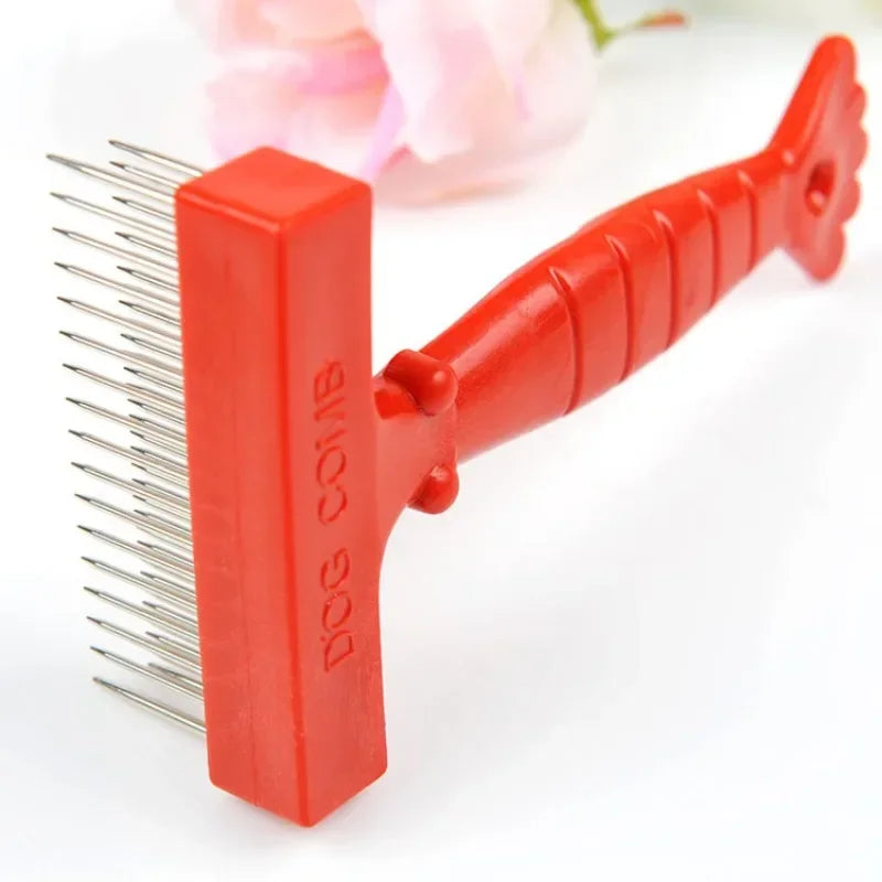 Pet Cat Dog Grooming Rake Brush Stainless Steel Double Row Undercoat Comb Durable Pins