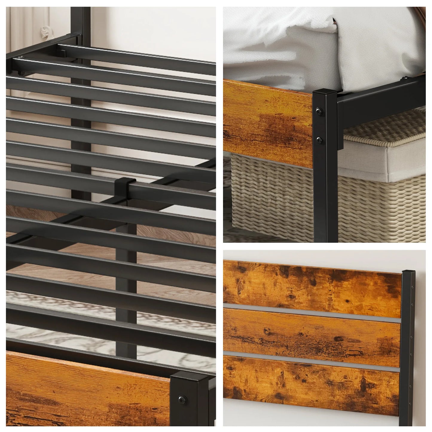 Queen Size Platform Bed Frame With Headboard And Footboard