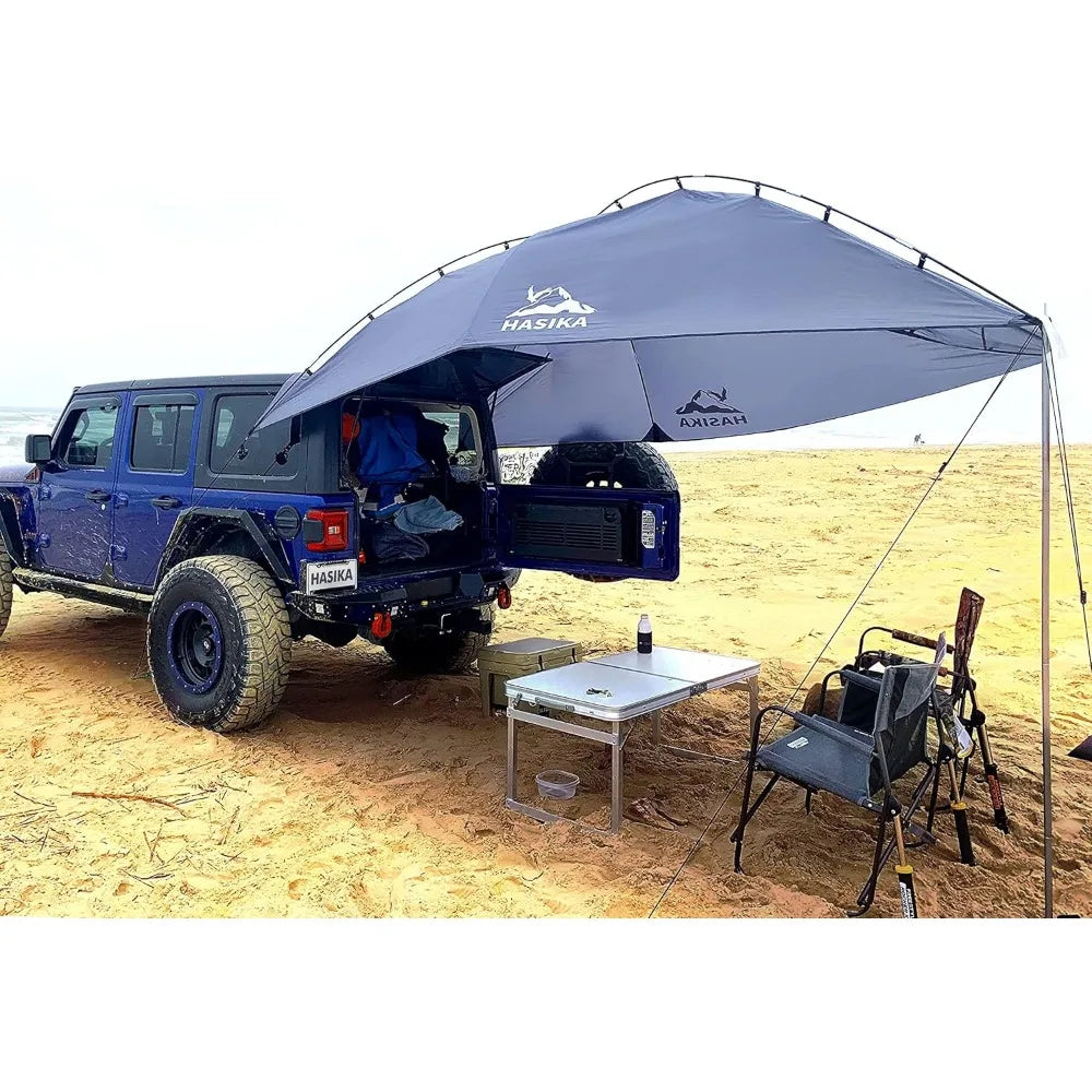 Versatile Teardrop Camping Tent And Awning Tarp For SUVs