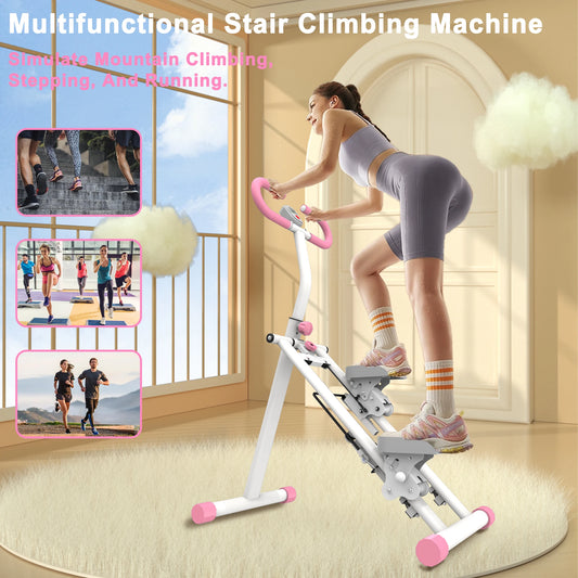 330lbs Stair Stepper Climber Machine with Handlebar Upgrade Vertical Climber Workout Machine for Full Body Exercise