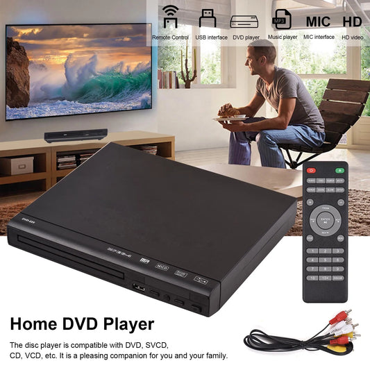 DVD CD Disc Player DVD-225 Home Multimedia Player AV Output