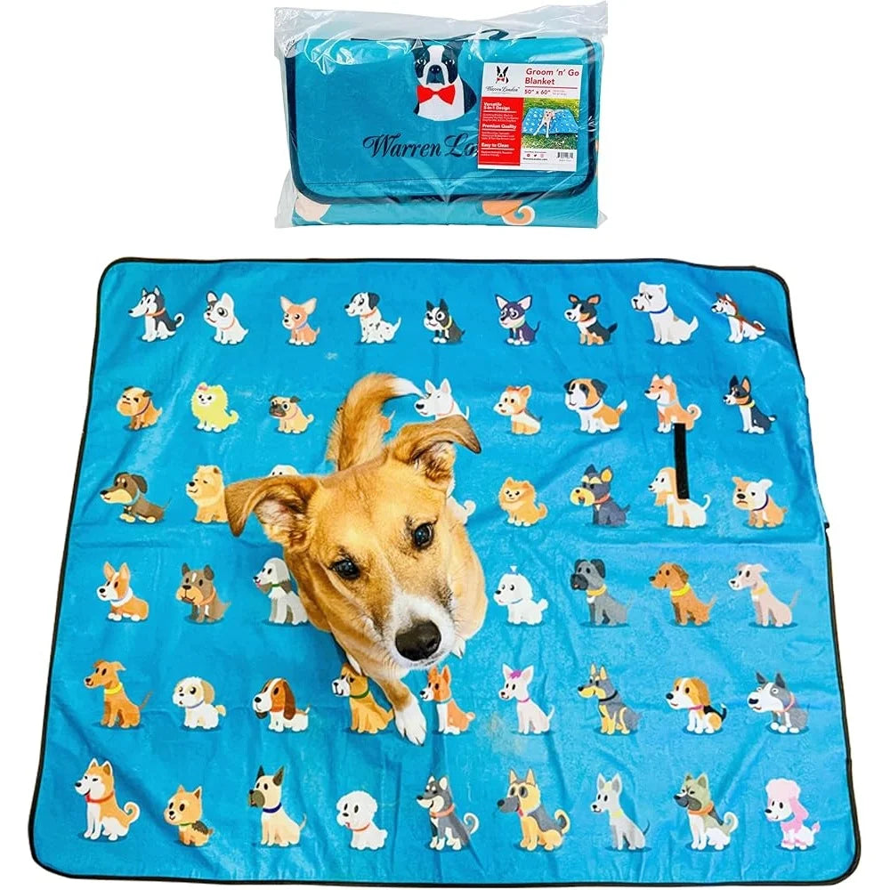 Grooming Blanket Dog Playpen Mat Waterproof Training Pad Picnic Blanket Soft Microfiber Couch Cover Pet Bed Indoor Outdoor Use