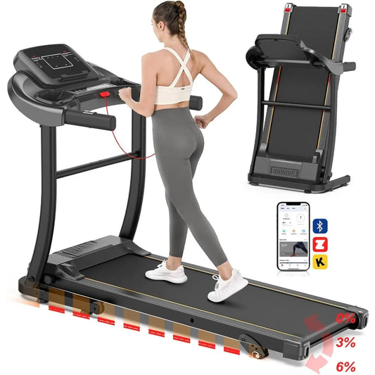 Treadmill for Home Small, 3.0HP Portable Treadmill for Home/Office, Easy Assembly Fitness Running Jogging Machine with Speakers