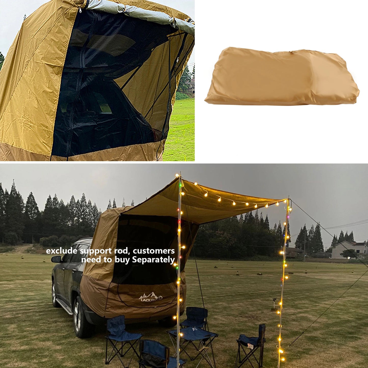 Car Trunk Tent Tailgate Shade Awning Rainproof Camping Tent