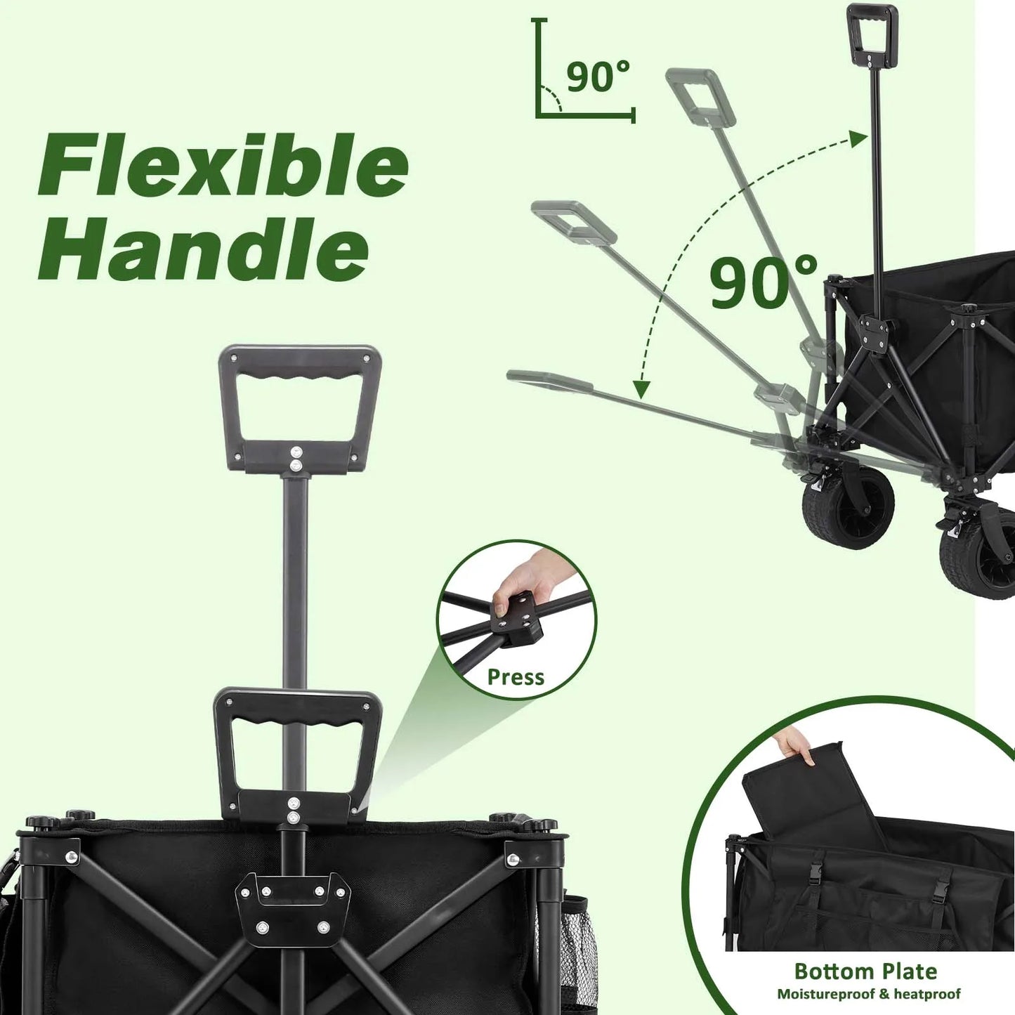 Tomshoo Collapsible Folding Wagon All Terrain Utility Wagon