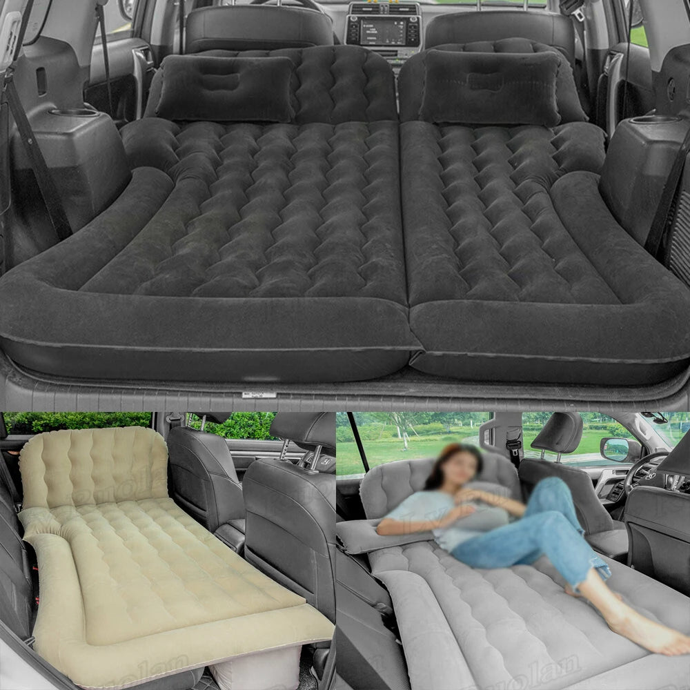 Portable SUV Travel Air Mattress Cushion Inflatable Car Bed Mattress with 2 Pillows Outdoor Camping Cushion