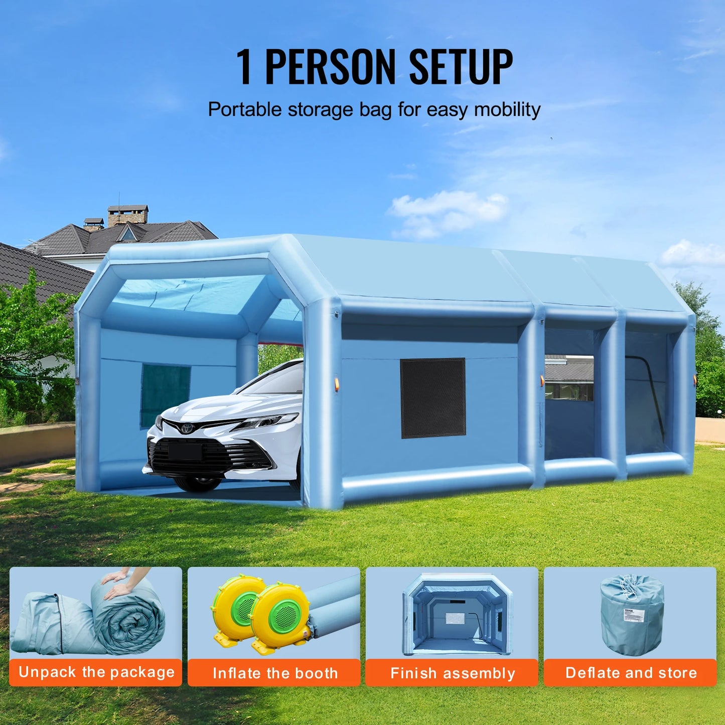 SucceBuy Inflatable Paint Booth Portable Spray Booth
