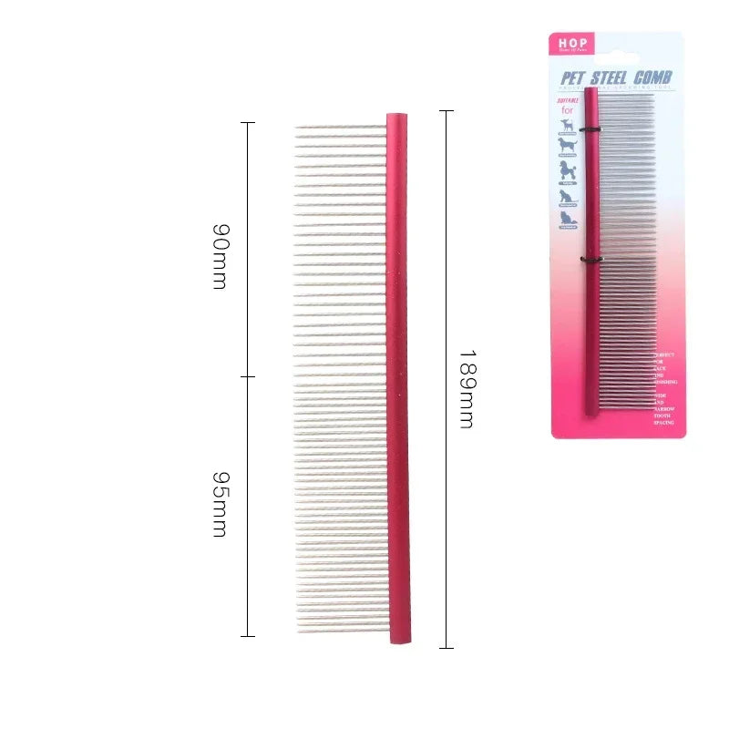 Stainless Steel Pet Grooming Comb Professional Dog Trimmer Light Aluminum Brush for Puppies