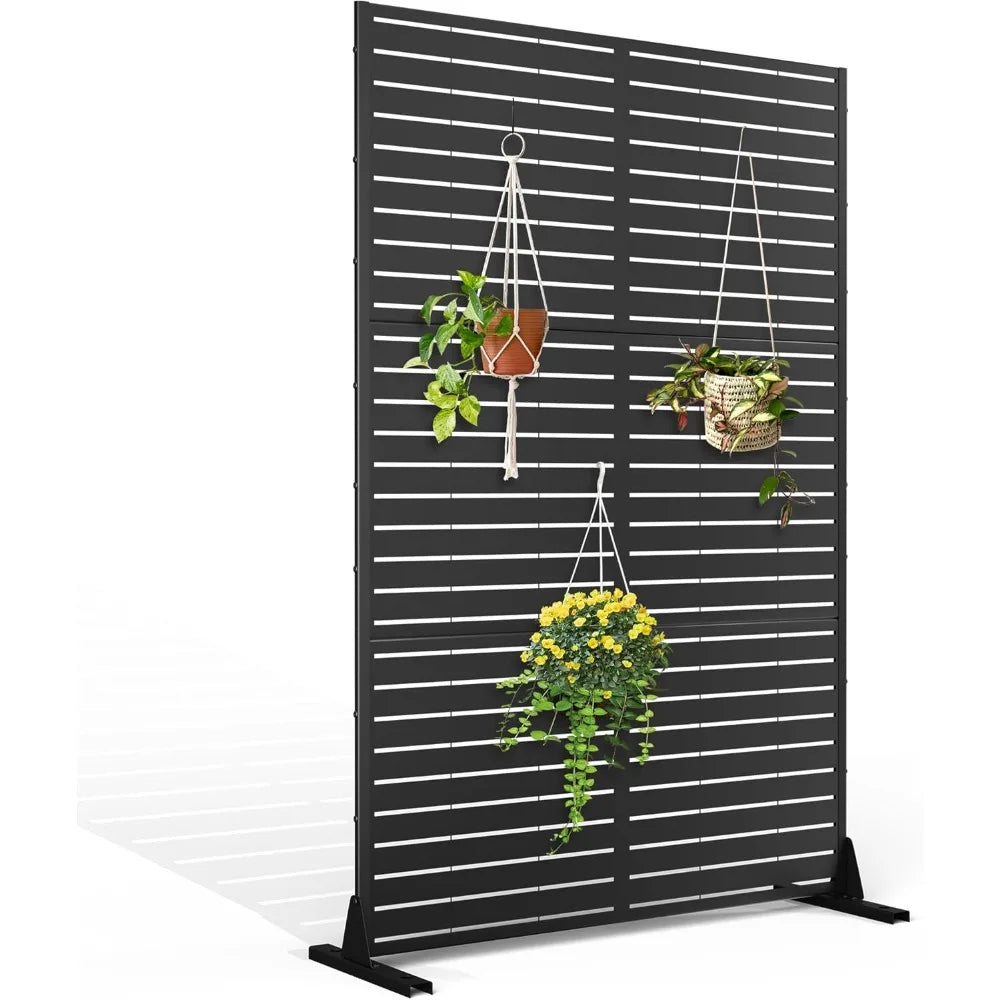 Metal Privacy Screen With Stand 72 Inch 47 Inch Freestanding
