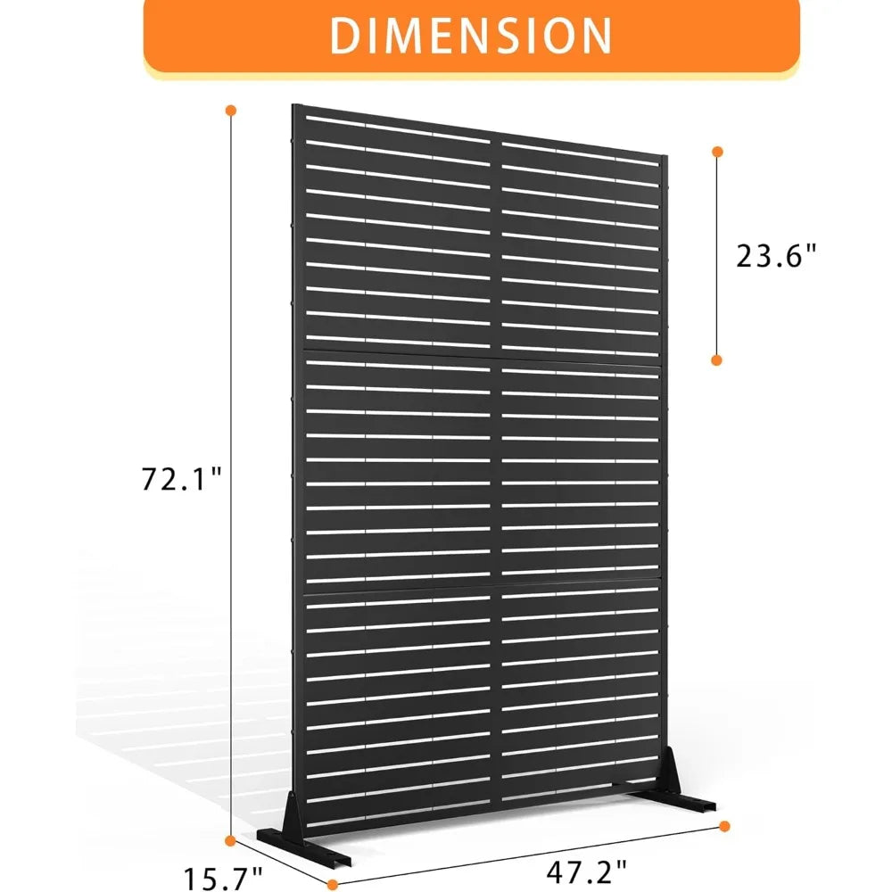 Metal Privacy Screen With Stand 72 Inch 47 Inch Freestanding