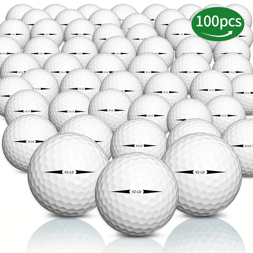 100 Pack Golf Distance Balls Dual Layer Long Shots Training