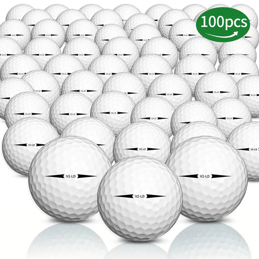 100 Pack Golf Distance Balls Dual Layer Long Shots Training