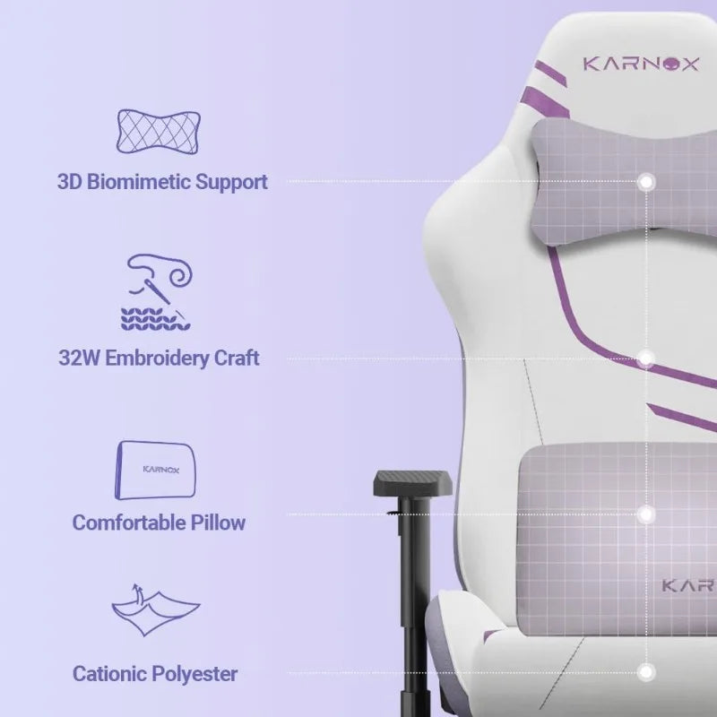 Kornox Ergonomic Gaming Chair Fabric for Adults High Back Office Chair Racing Style Height Adjustable